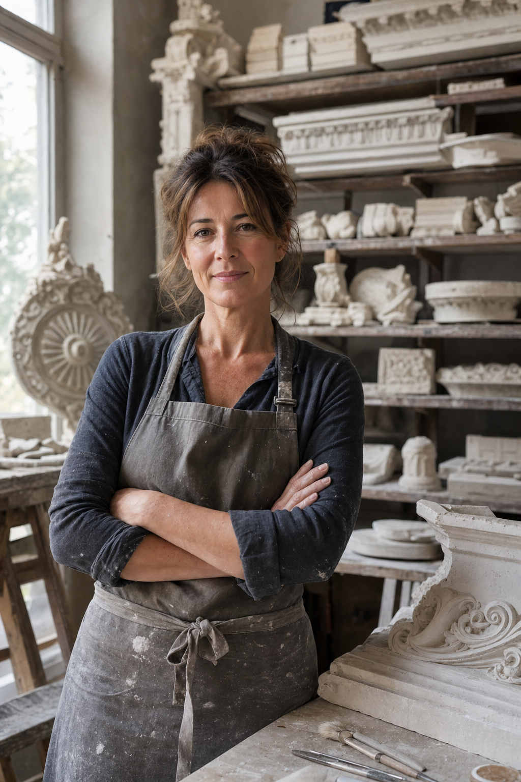 Grégoire Vasseur, fondatrice de Moulure, dans son atelier